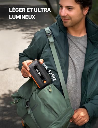 AstroAI B8 Arrancador De Batería para Coche, Cargador de Batería de Auto y Jump Starter Carro De 12 V (7,0 L Gasolina / 5,5 L Diésel). Incluye Luz Led Y Todos Los Accesorios (Naranja)