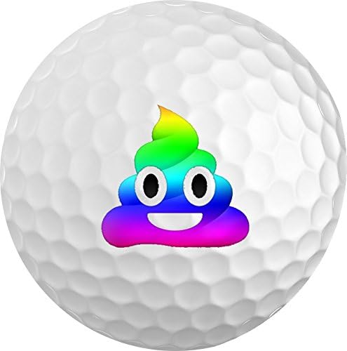 Rainbow Poop Emoji Golf Balls 3 pk
