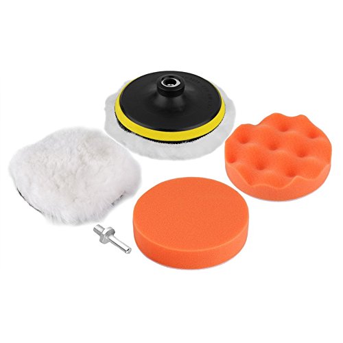 graceUget 6pcs 5 inch Polishing Sponge Buffer Pad M10 Drill Adapter Kit for Car Auto
