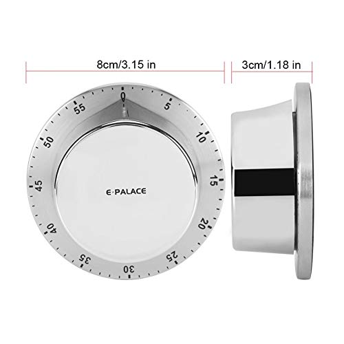 Magnetic Kitchen Timer Countdown Loud Alarm Stainless Steel Body Manual Mechanical for Cooking Baking Washing and Any Other Timing Projects - Thumbnail 2