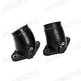 NICECNC 2PCS Carb Intake Carburetor Interface Air Joint Boot Connector Adapter for Yamaha V-STAR 650 CUSTOM CLASSIC SILVERADO