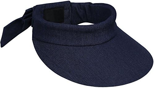 Miehana Visor Hat Women's Packable Wide Brim SPF 50+ UV Protection Sun Hat,Denim