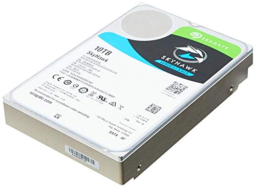 Seagate SkyHawk interne Festplatte 10TB HDD, für Videoaufnahme mit bis zu 64 Kameras, 3.5 Zoll, 256 MB Cache, SATA 6GB/s, silber, bulk, inkl. 3 Jahre