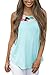HOTAPEI Floral Sleeveless Tank Tops for Womem Aqua XL