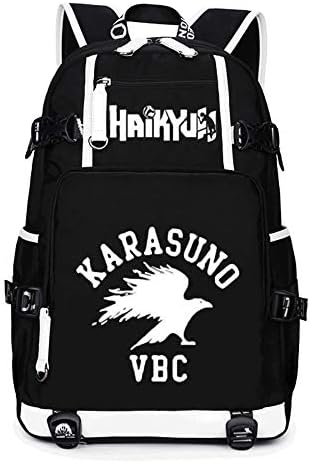 Haikyuu Haikiyu Karasuno Luminous Backpack Casual Shoulder Backpack USB Charging Laptop Bags (3)