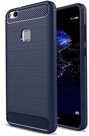 HUAWEI P10 lite Case, Yuanling [Shock Resistant] Carbon Fiber Soft TPU Brushed Texture Phone case Anti-fingerprint Flexible Full-body Protective Cover For Huawei P10 Lite 2017 (Blue)