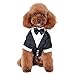 Kuoser Dog Tuxedo,Dog Wedding Suit with Bow Tie Formal Dogs Tux Pet Wedding Party Birthday Costume,Doggy Valentines Christmas Halloween Graduation Outfit Cosplay for Small Medium Large Dogs,Black L