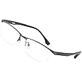 Agstum Mens Metal Frame Semi Rimless Business Glasses Clear Lens