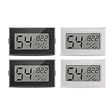 Innoo Tech Mini Thermometer Hygrometer Indoor Digital Electronic Reptile Temperature Humidity Gauge Monitor Meters Gauge for Humidors, Greenhouse, Garden, Cellar, Fridge, Closet, 4-Pack