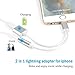 Apple iPhone Adapter Earphones & Splitter, Arhensive[Sliver]2 in1 Dual Lightning to 3.5mm Headphone Audio & Charge Adaptor for Apple i7 Plus / i7
