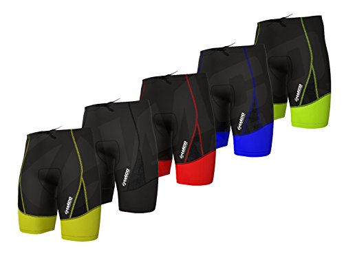 Zimco Elite Compression Triathlon Shorts Cycling Tri Race Swim Short Run (Black/Yellow, 2XL) - Thumbnail 6