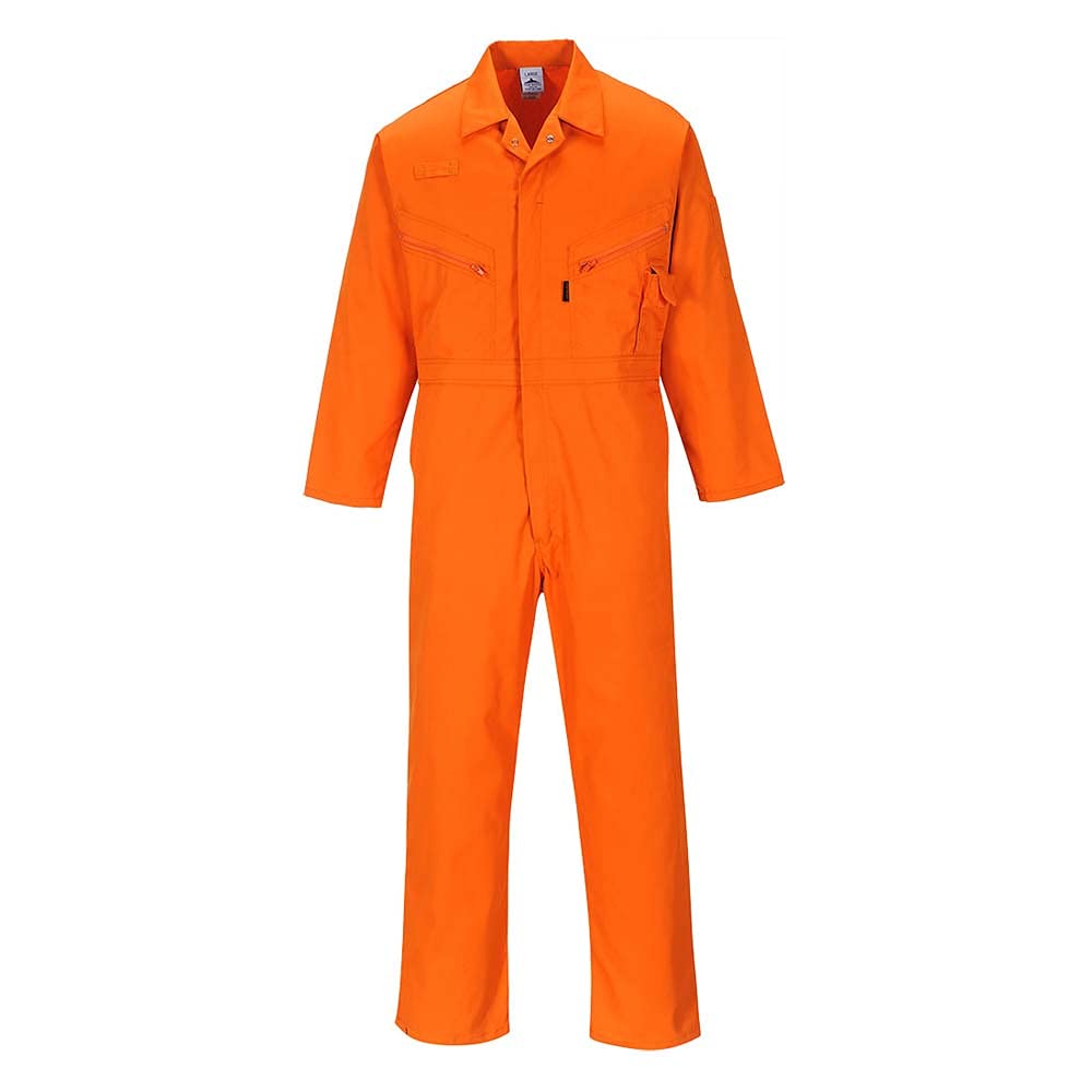 Portwest C813 Men's Liverpool Work Overalls Protective Boiler Suit Polycotton Coveralls Durable Workwear for Mechanics Warehouse Garages DIY Orange, X-Large