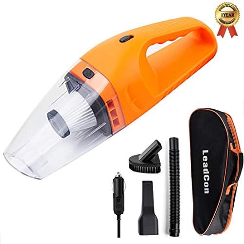 Car Vacuum Cleaner DC 12V Wet Dry Auto Dustbuster Portable Handheld Auto Vacuum Cleaner for Car 4000Pa Suction 120W Car Hoover with HEAP Filter & 5 Meters/16.4 FT Power Cord(1 Yr Warranty) Orange