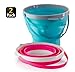 Large Foldable Pail Bucket Collapsible Buckets Multi Purpose for Beach, Camping Gear Water and Food Jug, Dog Bowls, Cats, Dogs and Puppys, Camping and Fishing Tub, (2 Gallons)