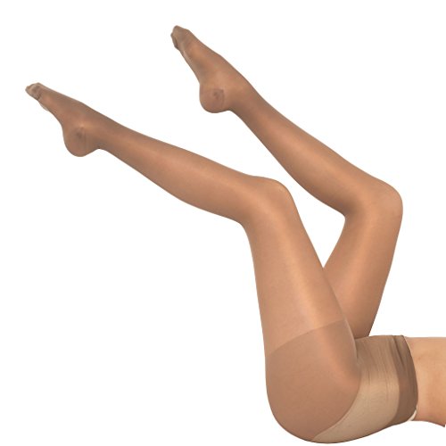 Healthweir Graduated Compression Pantyhose (18-22mmHg) - Made in Italy - Sheer Hosiery Stockings for Everyday Use, Travel, Recovery, Support, Nursing & Pregnancy (3, Skin)