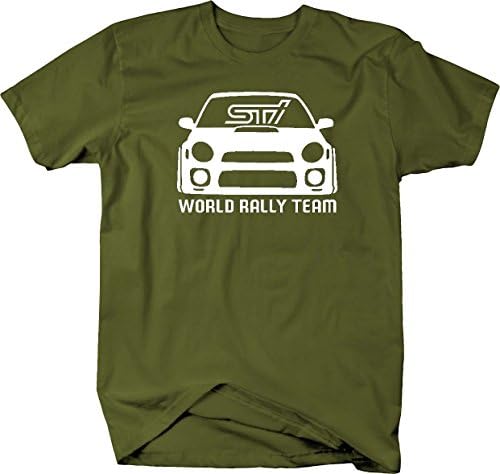 Subaru STI WRX World Rally Team Racing Bug Eye Tuning Mens T Shirt - Large