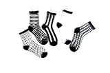 Eliffete Black Socks Pack of 5 Ankle High Stockings Casual Tights for Teenagers