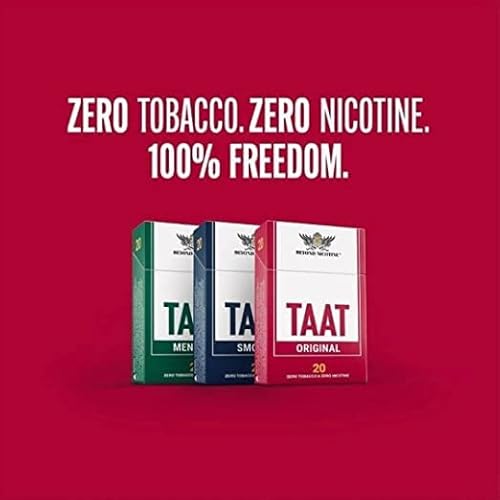 TAAT Original Herbal Cigarettes - Traditional Cigarette Substitute,  Non-Addictive, Tobacco & Nicotine-Free, Natural Herbal Smoking Blend  Alternative, Full Flavors Delicate Taste - 1 Pack in Saudi Arabia