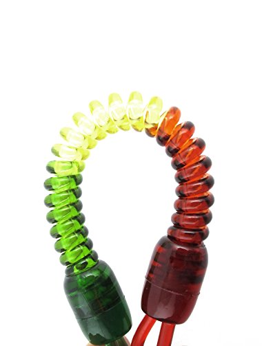 Plastic Spiral Coiled Strap Lanyard Keyring 6 Inch 2 Pcs Tricolor