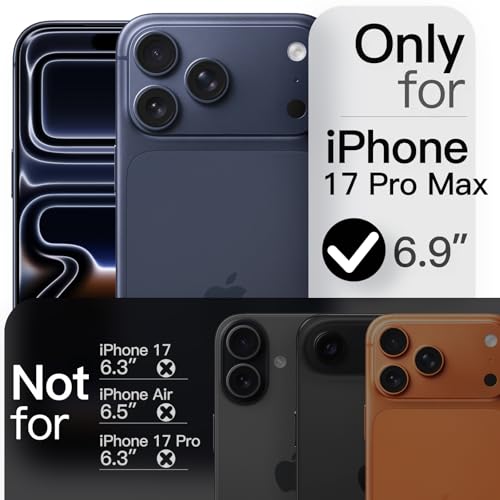 JETech Slim Case for iPhone 17 Pro MAX 6.9 Inch, Minimalist Lightweight Ultra Thin Case with Camera Lens Protection, Matte Anti-Fingerprint Finish (Black)