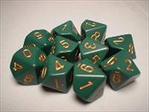 Chessex Manufacturing 25215 Opaque Dusty Green With Copper - Ten Sided Die D10