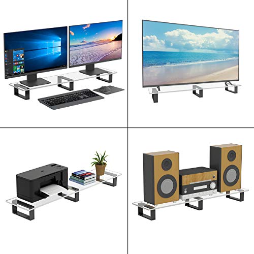 HIIMIEI Acrylic Dual Monitor Stand Riser for 2 Monitors Large Computer