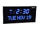 Ivation Big Oversized Digital Blue LED Calendar Clock with Day and Date - Shelf or Wall Mount (12 inches - Blue LED)