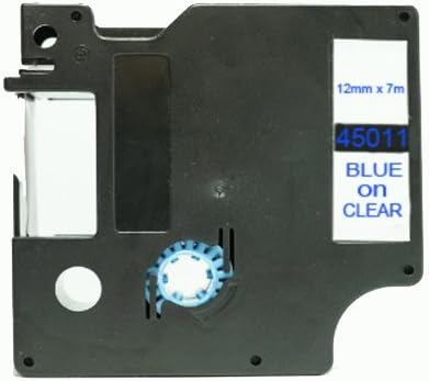 Compatible Dymo D1 Labeling Refills Tape 12m 0.47inch 45011 Blue on Clear Laminated Cartriges