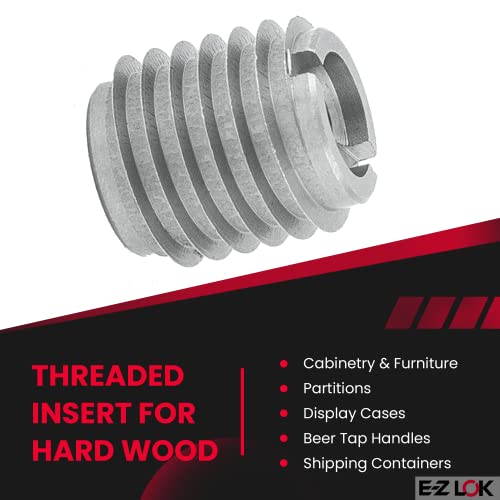 EZ LOK Knife Threaded Insert for HardWood, Stainless Steel Thread