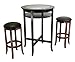 Winsome Wood 30-Inch Black PVC Seat Walnut Bar Stools, Set of 2