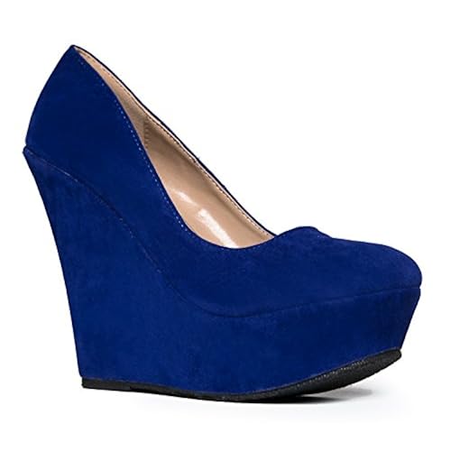 Blue Wedge Heels