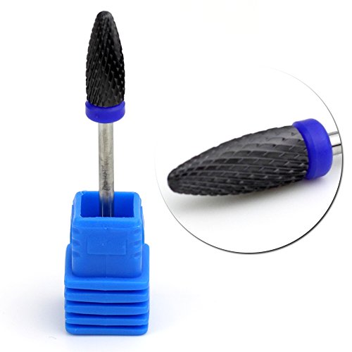 NMKL38 Nail Ceramic Flame Nail Drill File Bit 3/32?Electric Grinder for Cuticle Clean Nail Art Machine Manicure Pedicure Tool, Medium Grit, Black