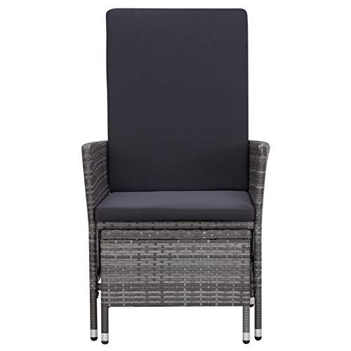 Tidyard 2-TLG. Garten-Lounge-Set mit Auflagen Gartensofa Loungesofa Balkonsofa Sofaset Gartenmöbel Gartengarnitur Poly Rattan Grau – Bild 4