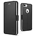 iPhone 7 Plus Case, iPhone 7 Plus Wallet Case, SHIELDON [Heavy Duty Drop Protection] Flip Genuine Leather Wallet Case Cover w/Card Slots Kickstand for iPhone 7 Plus - Black
