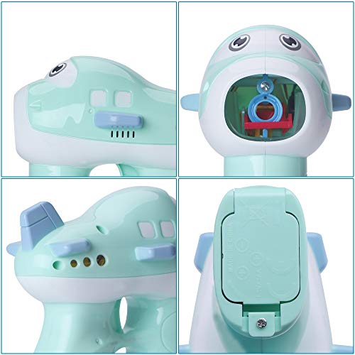 Bubble Gun, KIMILAR Bubble Shooter Gun Light Up Bubbles Blowers with LED Flashing Lights and Sounds Bubble Blowing Toys for Kids, Boys and Girls - 2 Bubble Solution and 3 AA Batteries Included (Green)