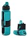 Nomader BPA-Free Collapsible Sports Water Bottle - Foldable with Reusable Leak Proof Twist Cap for Travel Hiking Camping Outdoor and Gym - 22 oz (Aqua Blue)