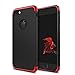 iPhone 7 Case, idutou 3-in-1 Sleek Thin and Slim Fit Hard Shell Cover Case with 3 Detachable Parts for Apple iPhone 7 Only, Chrome RED and Matte Black (4.7 Inches) 2016 (Black/red)