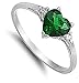 CHOOSE YOUR COLOR Sterling Silver Heart Promise Ring