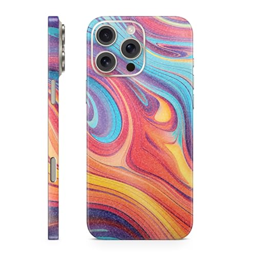Glossy Glitter Phone Skin Compatible with Apple iPhone 16 Pro Max - Orange Pour…