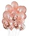 Rose Gold Balloons: 17 count - 12 Latex and 5 Confetti balloons. Mothers day Decoration. Premium Quality for also Birthday Party, Bridal Shower, Baby Shower, Weddings, Bachelorette, Gender reveal