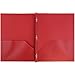 JAM PAPER Plastic Color POP Folders - 2 Pocket Durable Folders with Metal Prongs Fastener Clasps - Red - 6/Pack