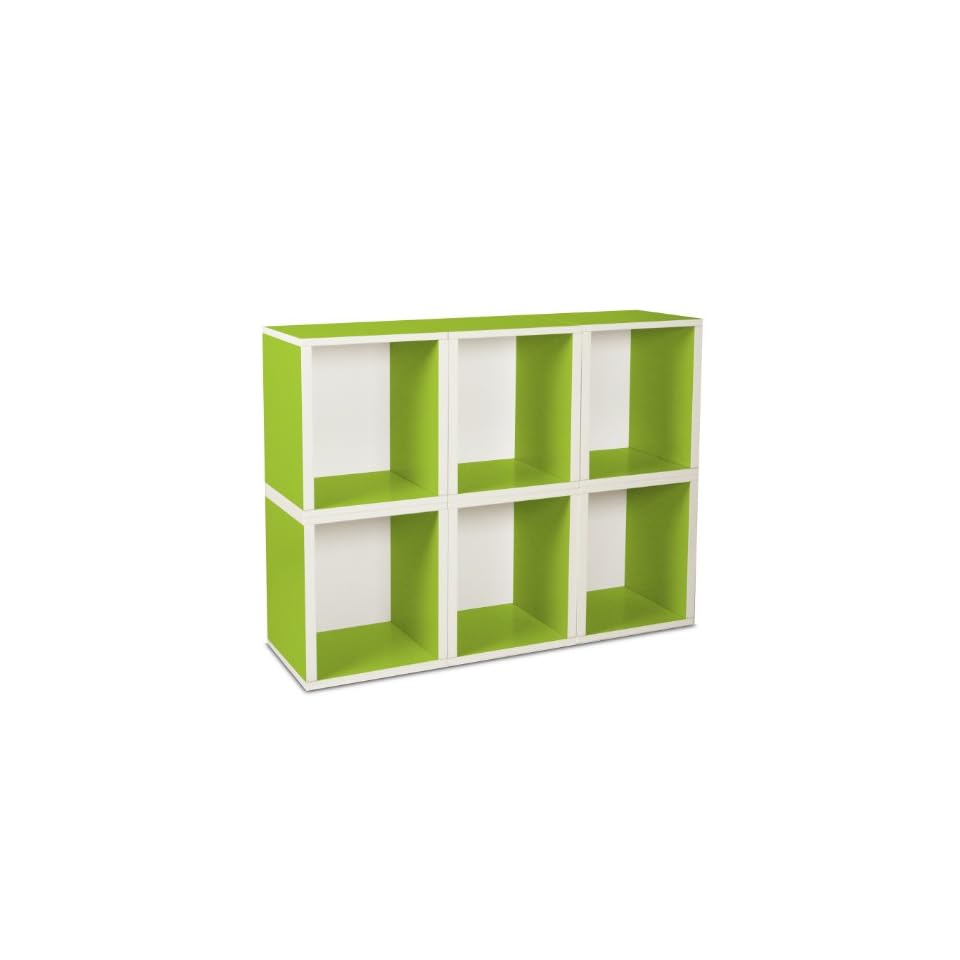 Way Basics Eco Stackable Modular Storage Cubes Plus (Set of 6), Green