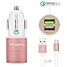 Meagoes Quick Charge 3.0 Rapid USB Car Charger(30W/6A) with 1-Pack 3.3ft Micro-USB Cable for Samsung Galaxy S7/Edge/S6+/S6/S5/Note Edge/5/4, Sony Xperia, Moto X, Sharp Aquos, LG, HTC [Rose Gold]