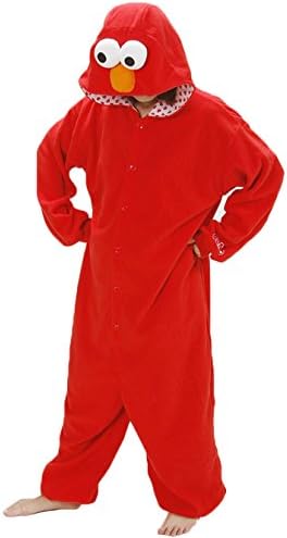 Elleybuy Adult Unisex Animal Panda Sleepsuit Kigurumi Cosplay Costume Pajamas (Small, Elmo)