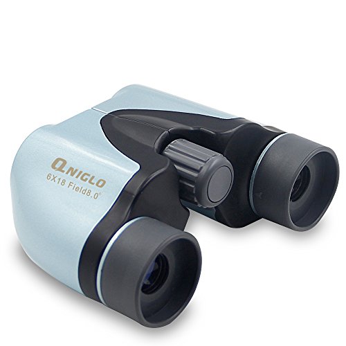 QNIGLO 6X18 Kids Binoculars Toys for 3-12 Year Old Girls Boys Compact Waterproof Binocular for Kids Gifts for Teen Girls Boys Birthday Presents Children Day Gifts(Blue)