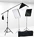 Fancierstudio Lighting kit UL9004SB-69BWG 2000 Watt Photo Studio Lighting Kit with 6-9 Feet Muslin Backdrop and Background Stand-Black White
