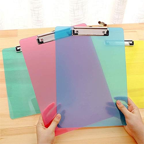 5 Pack Transparent A4 Splint Color Plastic Paper Clipboard (5 Different Colors)