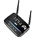 AOFU Direct Bluetooth 5.0 Transmitter Receiver, Audio 2-in-1 Adapter, Wireless 3.5mm Audio Adapter,Long Range (80m) /aptX HD Audio & aptX Low Latency/CSR 8675 Bluetooth Chip/1000 MA Battery (Black)