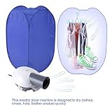 Portable Clothes Dryer,Blue Mini Folding Ventless Electric Air Clothes Dryer Bag Folding Fast Drying Machine with Heater 110V US Plug