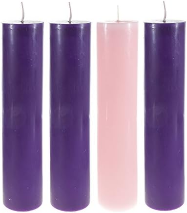 Christmas Advent Unscented 2" x 9" Pillar Candles Pack of 4